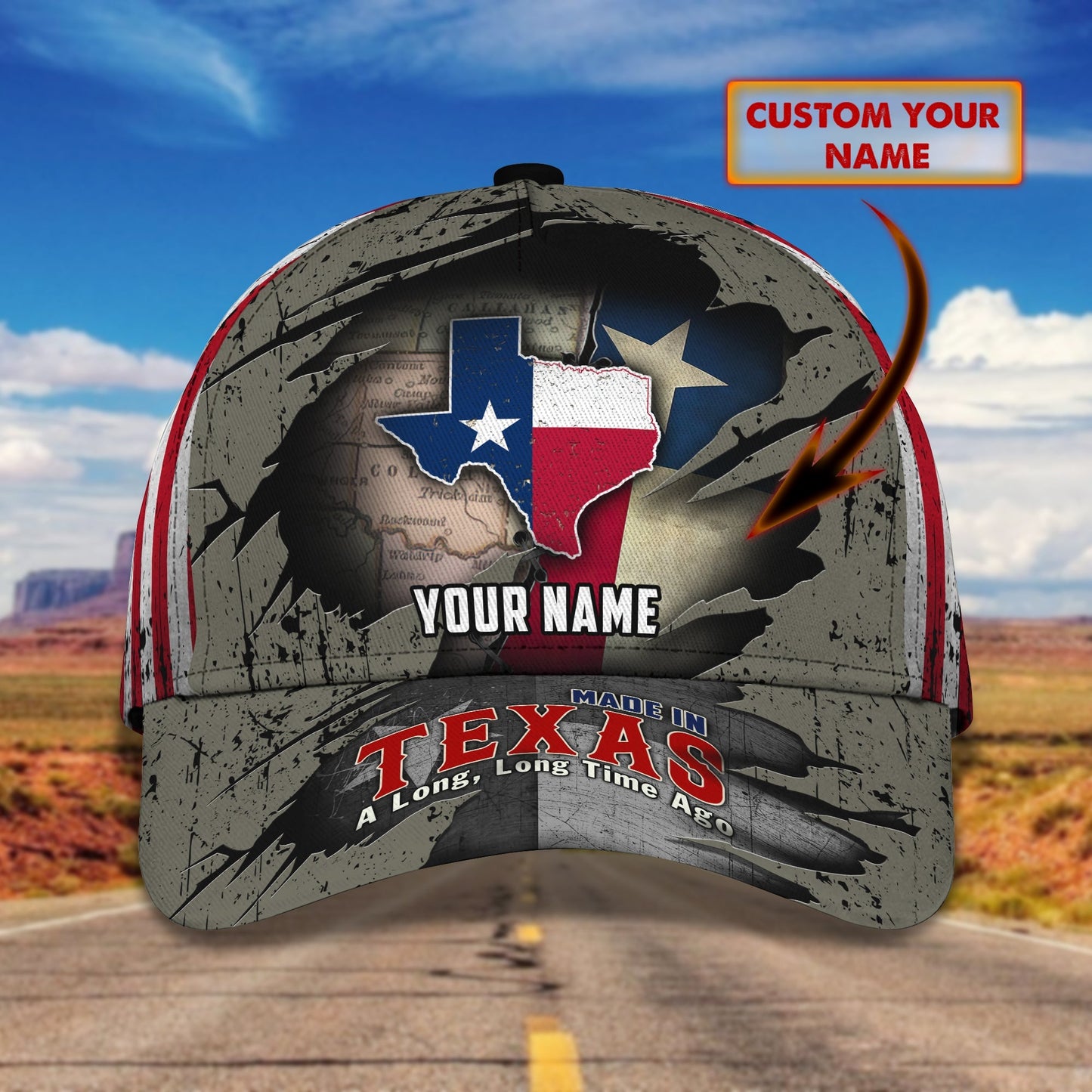 3D Classic Cap Texas Personalized Name Cap 03 Lasfour CA1691
