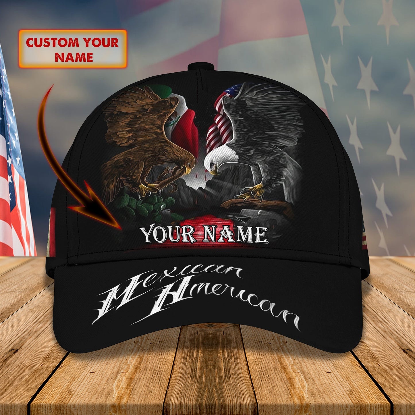 3D Classic Cap Mexico2 Personalized Name Cap Lasfour CA1677