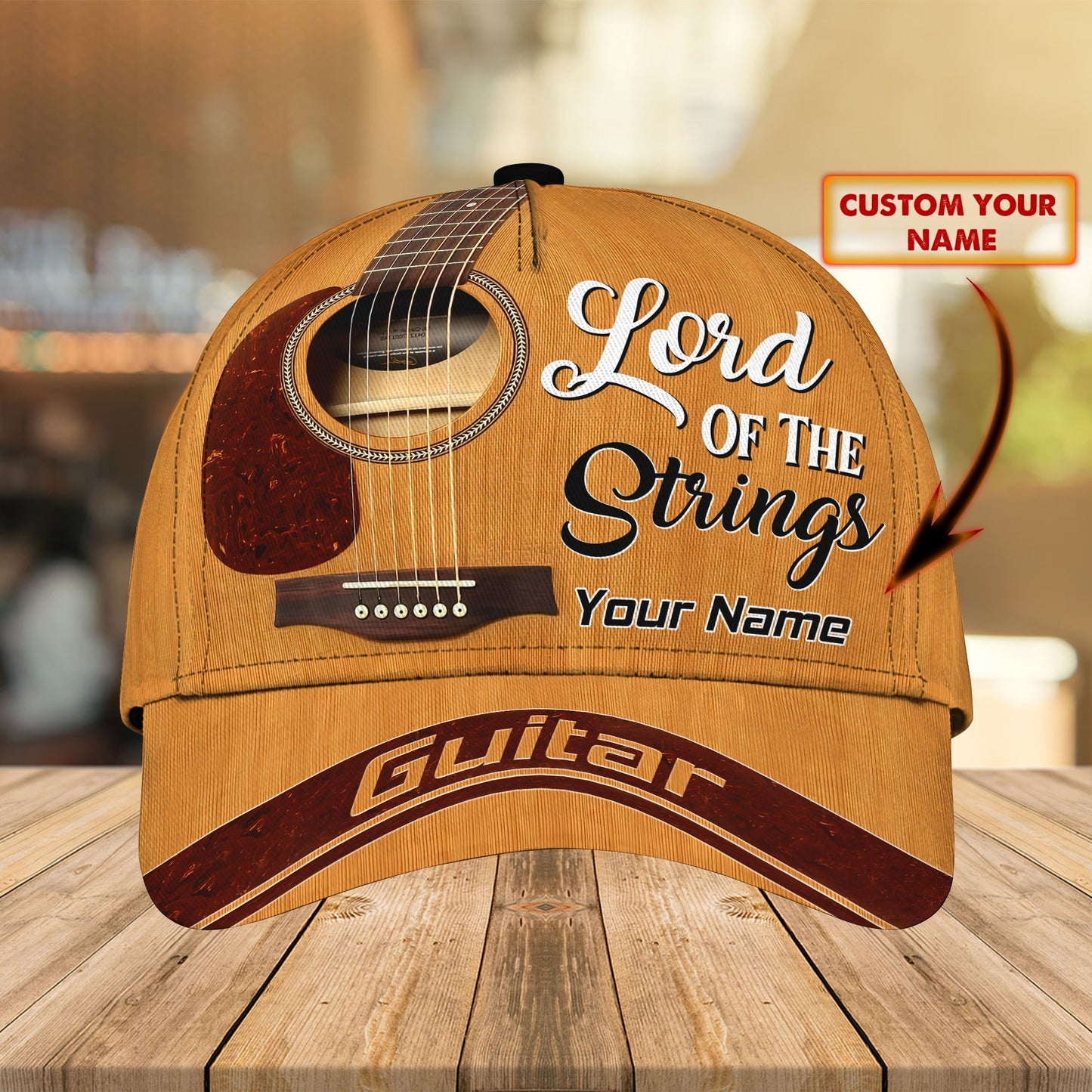 3D Classic Cap Guitar Personalized Name Cap Lasfour CA1425