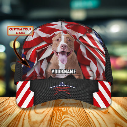 3D Classic Cap Love Pitbullpersonalized Name Cap Lasfour CA0962