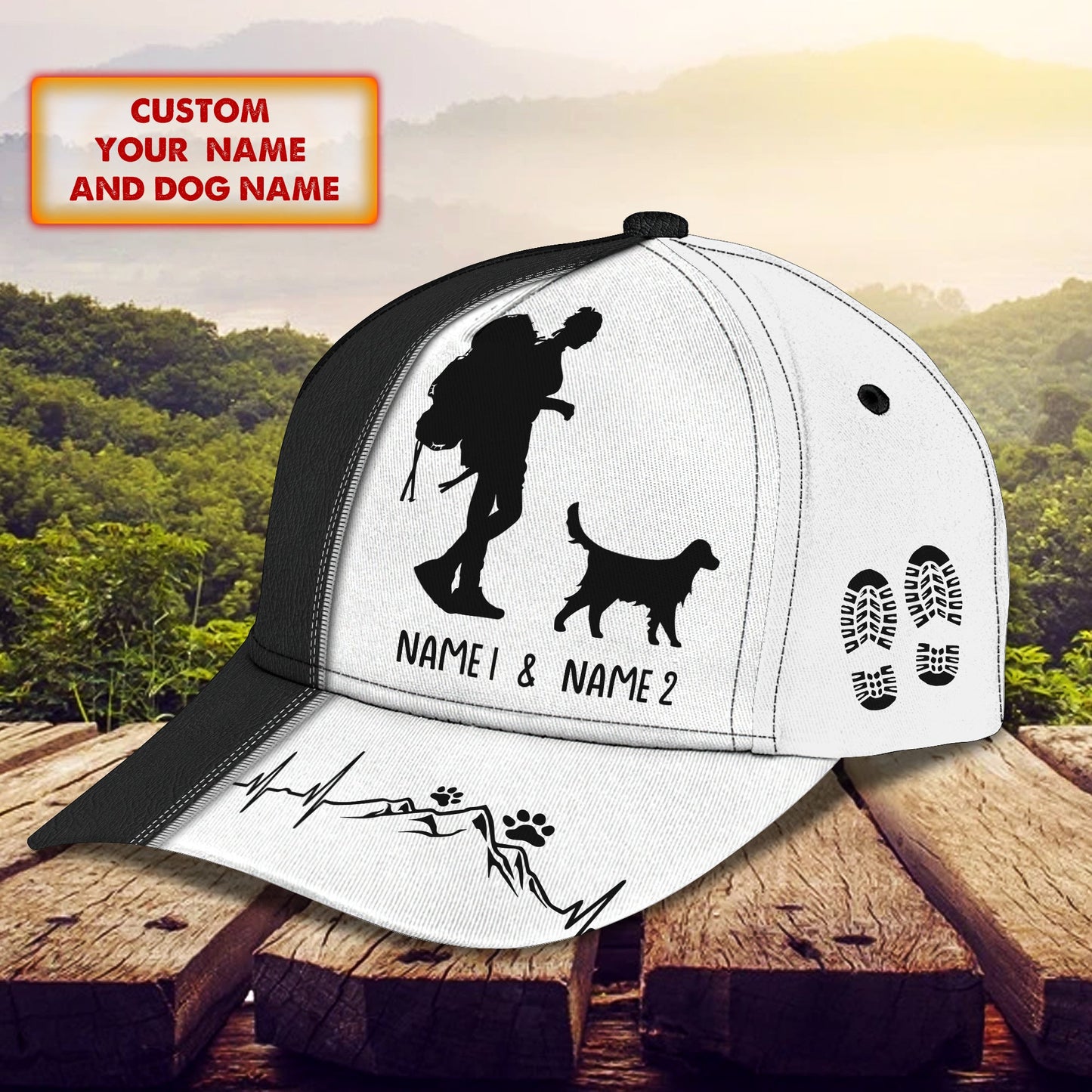 3D Classic Cap Hiking With My Dog Personalized Name Cap 40 Lasfour CA1201