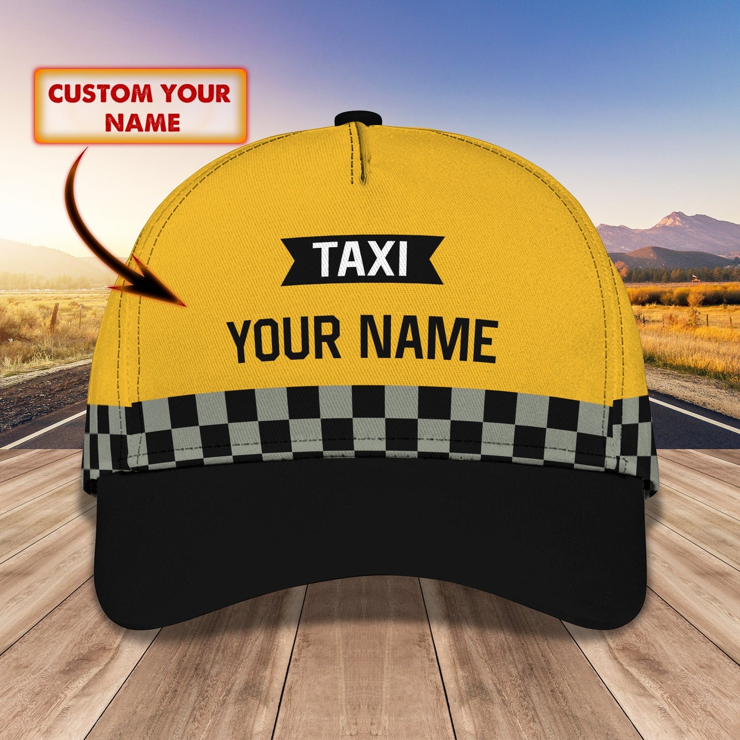3D Classic Cap Taxi Personalized Name Cap 150 Lasfour CA0875