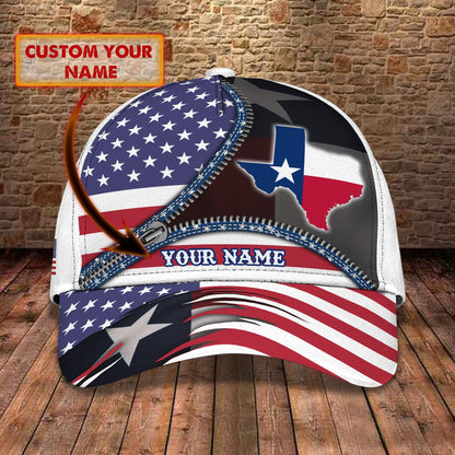 3D Classic Cap Texas Personalized Name Cap 49 Lasfour CA2321
