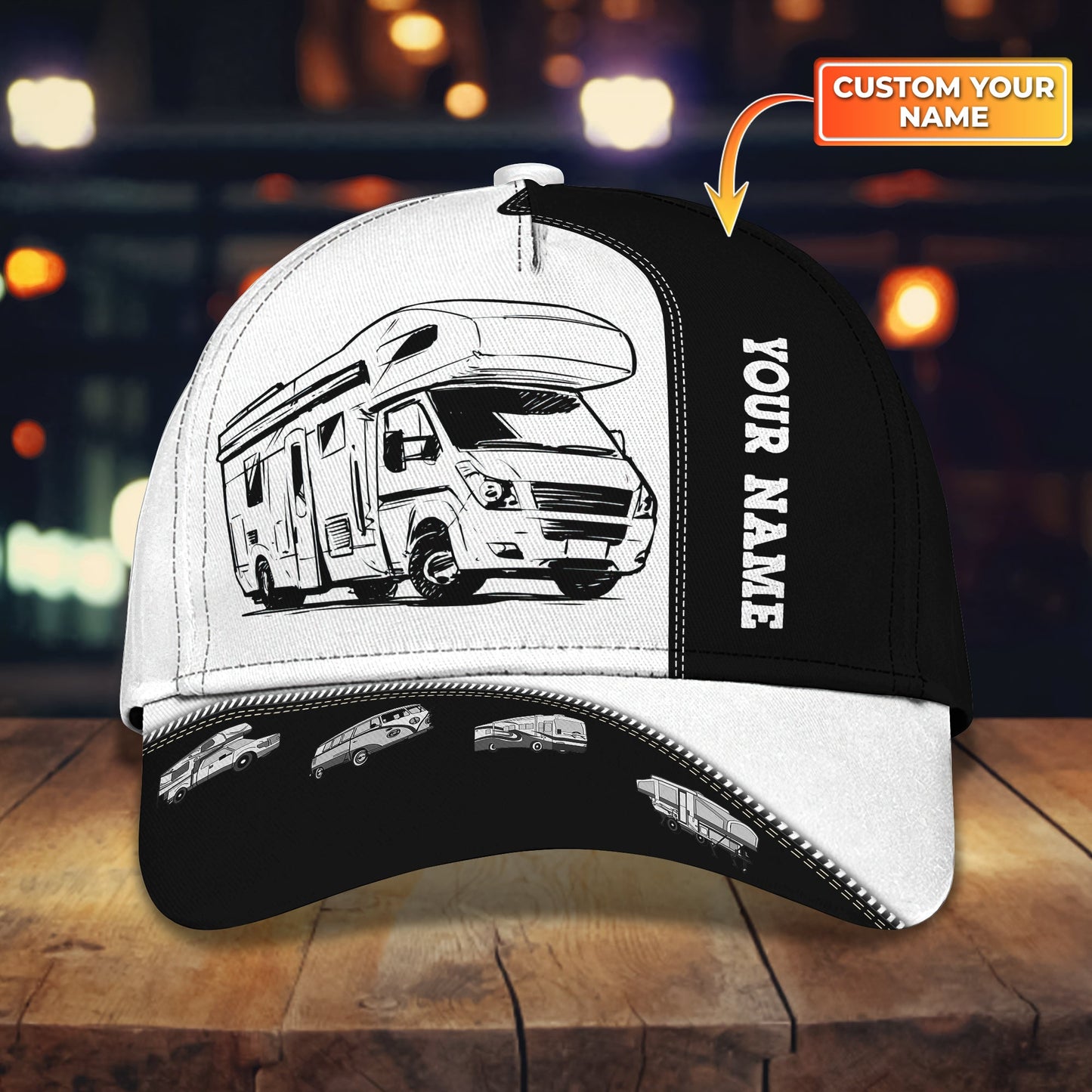 3D Classic Cap Camping Personalized Name Cap Nama1422 Lasfour CA2163