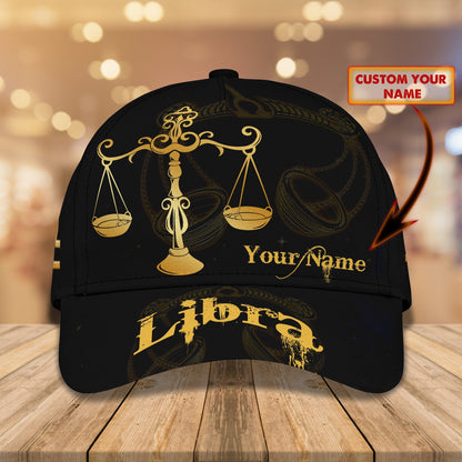 3D Classic Cap Libra Personalized Name Cap Lasfour CA2460