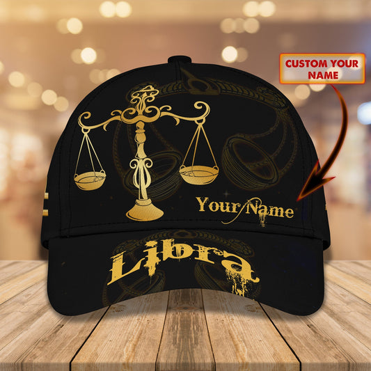 3D Classic Cap Libra Personalized Name Cap Lasfour CA2460