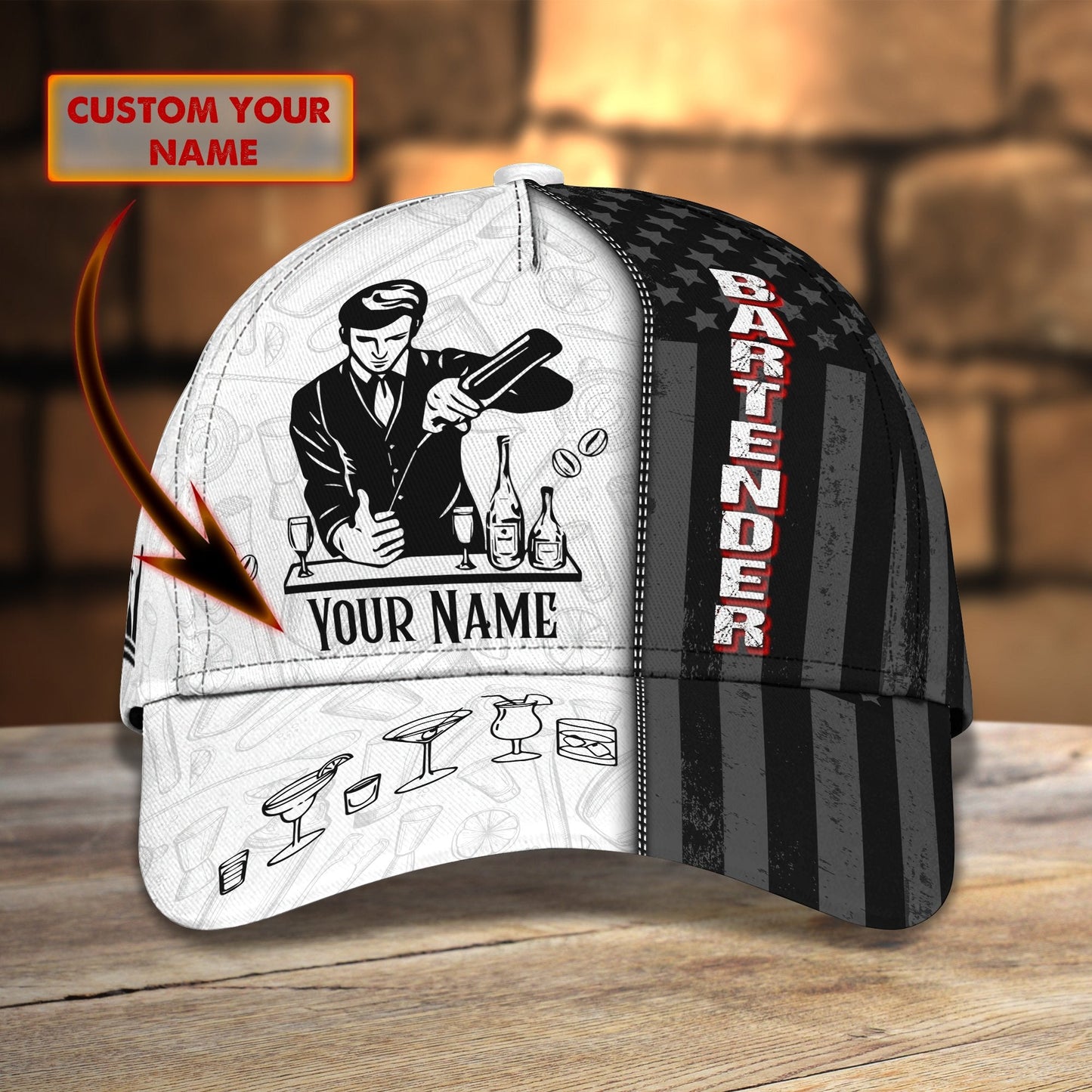 3D Classic Cap Personalized Name Cap Batender 001 Lasfour CA2048