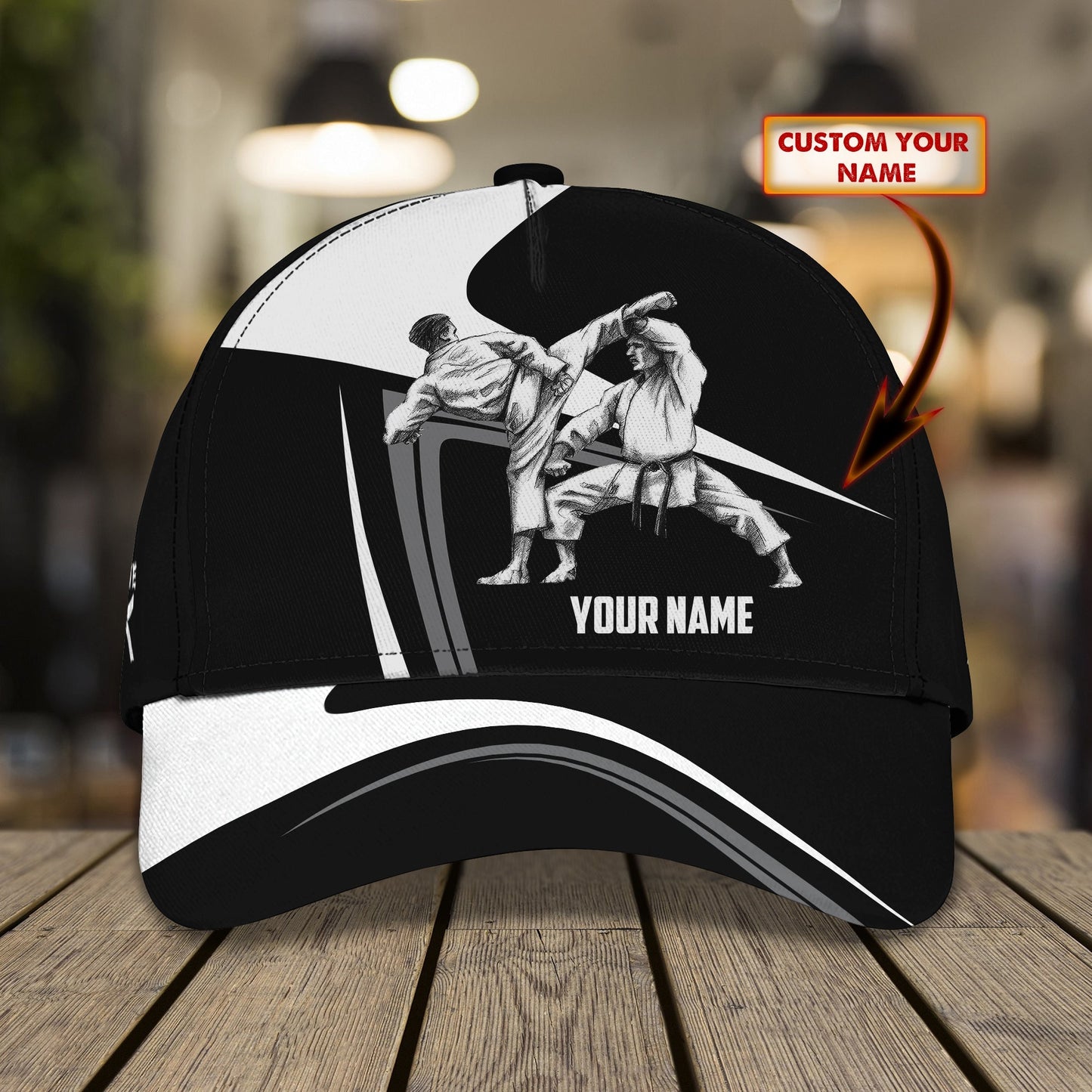 3D Classic Cap Karate Personalized Name Cap 01 Lasfour CA1458