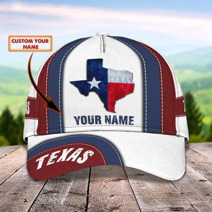 3D Classic Cap Texas Personalized Name Cap Lasfour CA1465