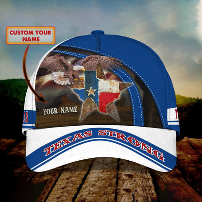 3D Classic Cap Texas Strong Personalized Name Cap 886 Lasfour CA1804