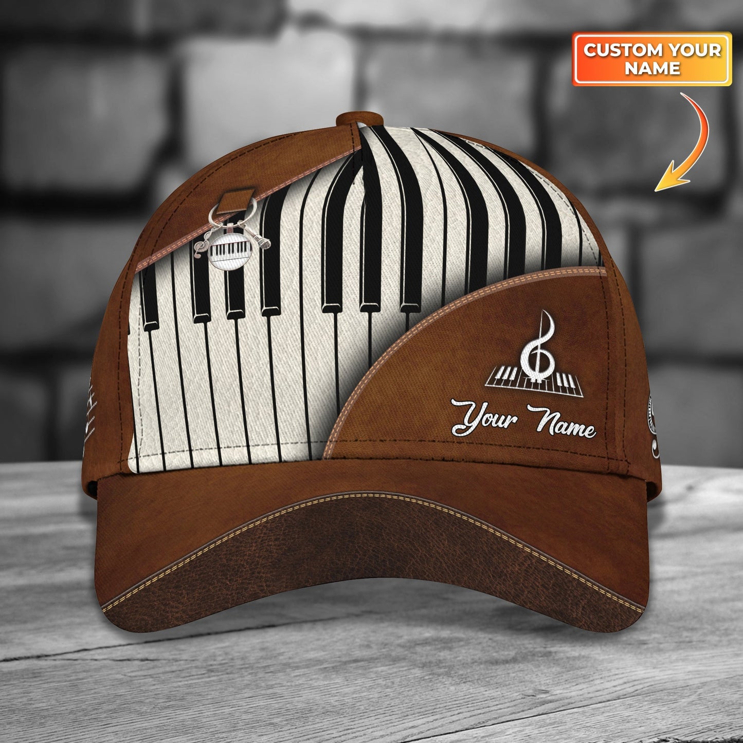 3D Classic Cap Piano Personalized Name Cap Nama1378 Lasfour CA2159