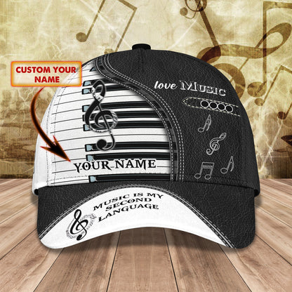 3D Classic Cap Love Music Personalize Name Cap Nama01 Lasfour CA1214