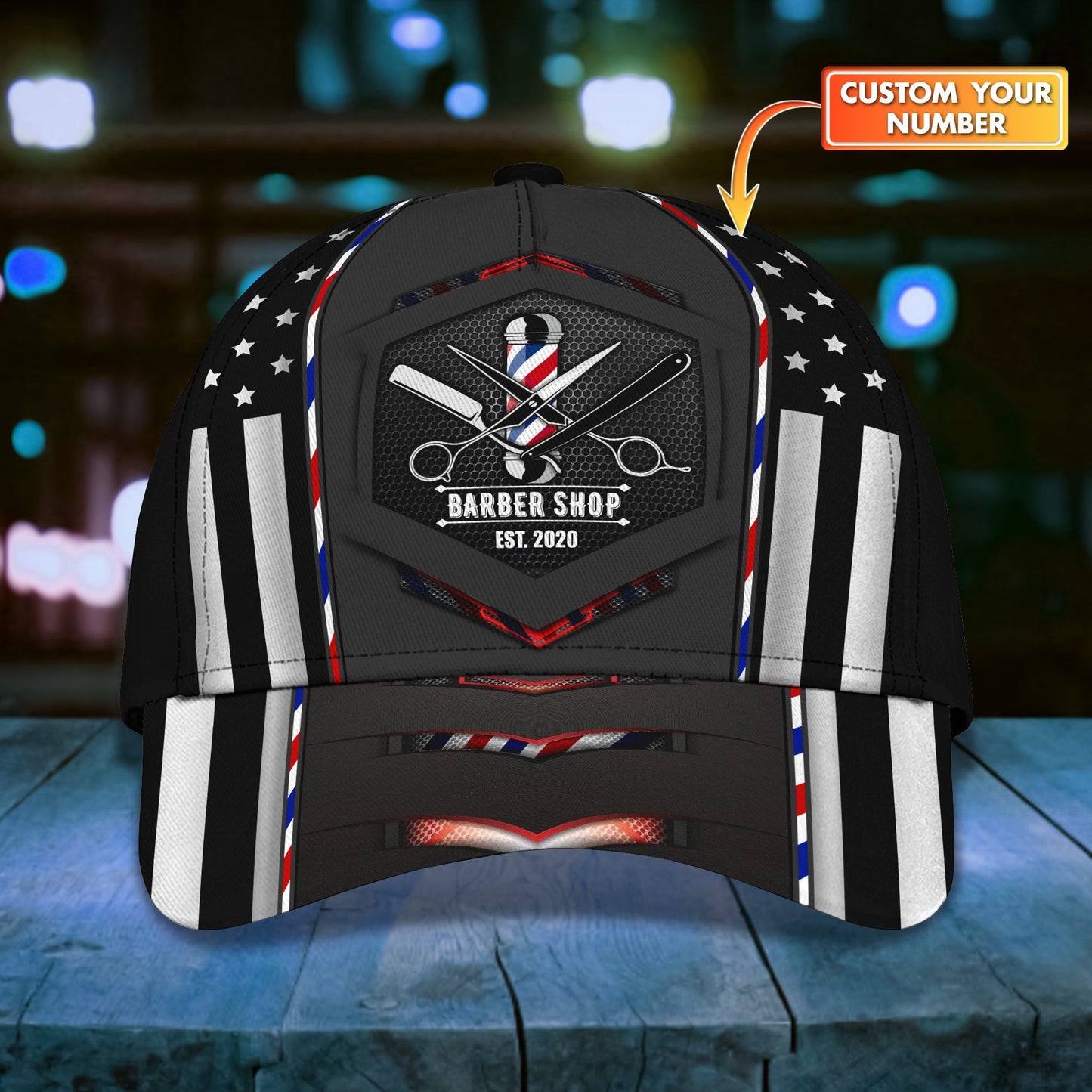 3D Classic Cap Barber Personalized Year Cap 1312 Lasfour CA2406