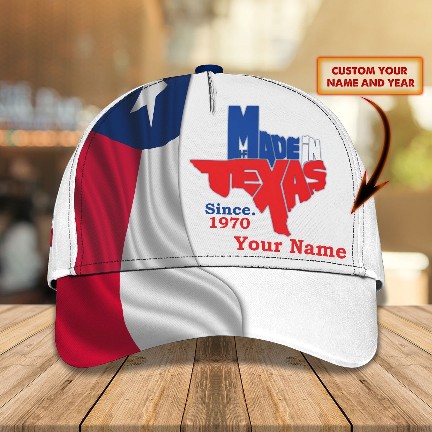 3D Classic Cap Texas Personalized Name Cap Nama150 Lasfour CA1525