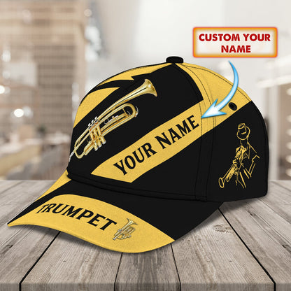 Personalized Trumpet Classic Cap Custom Name Trumpet 3D Baseball Cap CA0232
