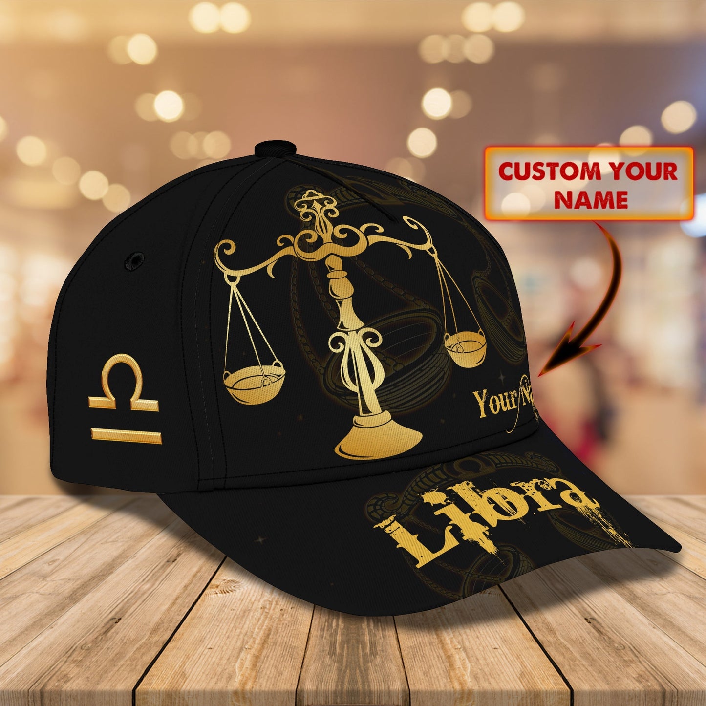 3D Classic Cap Libra Personalized Name Cap Lasfour CA2460