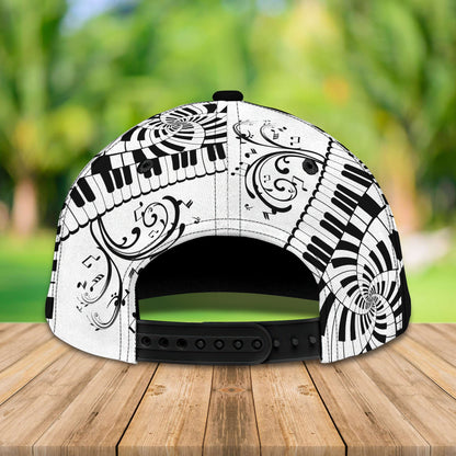 3D Classic Cap Piano Personalized Name Cap Lasfour CA1144
