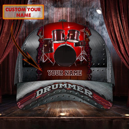 3D Classic Cap Tad Personalized Name Cap Drum06 Lasfour CA1013