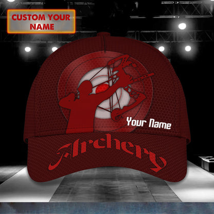 3D Classic Cap Archery Red Personalized Name Cap 45 Lasfour CA2032