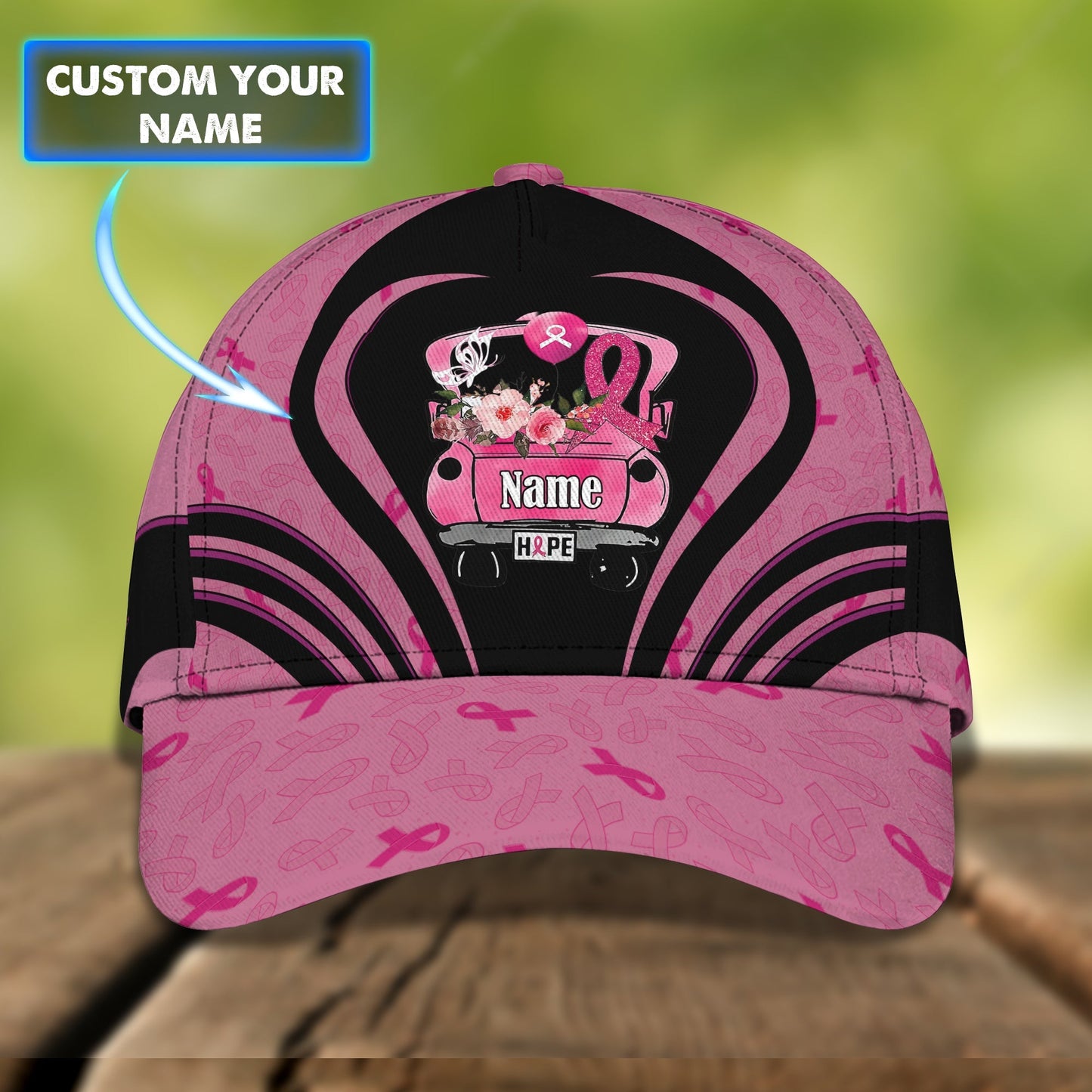3D Classic Cap Pink Hope Nama 63 Cap Lasfour CA1619