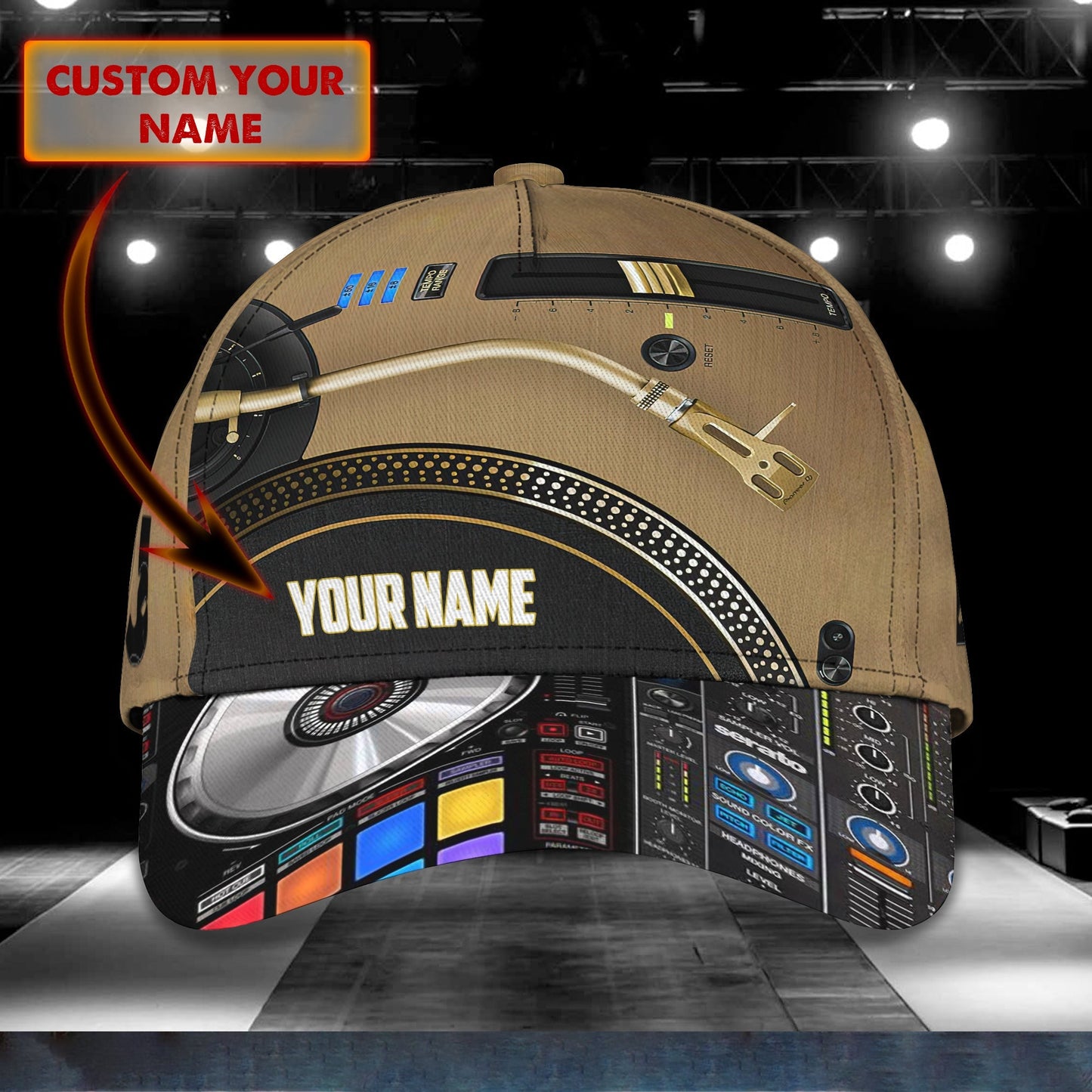 3D Classic Cap Disc Jockey 01 Personalized Name Cap Lasfour CA2373