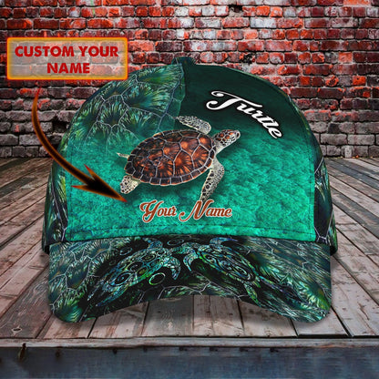 3D Classic Cap Turtle Personalized Name Cap 44 Lasfour CA0905