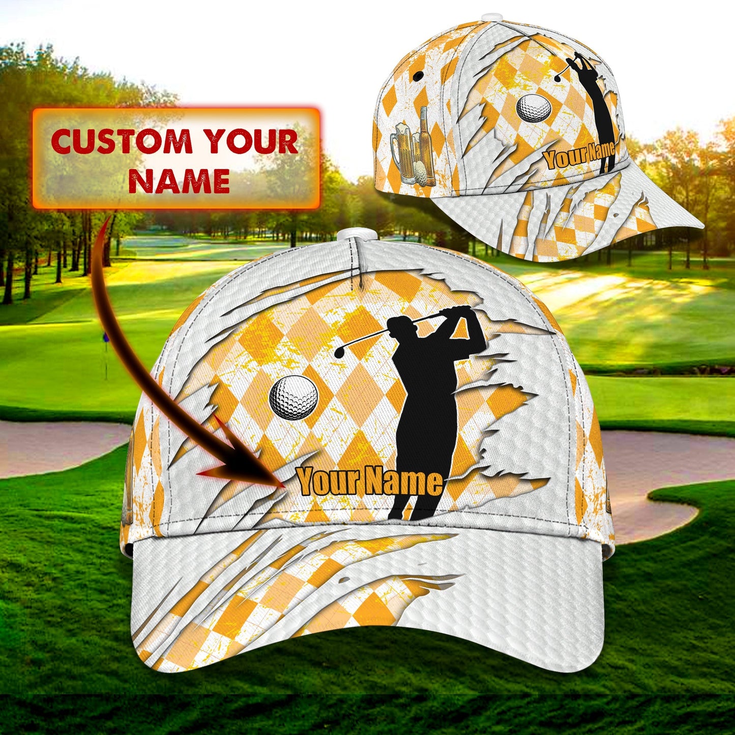 3D Classic Cap Golf 03 Personalized Name Cap Lasfour CA1048