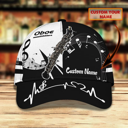 3D Classic Cap Oboe Personalized Name Cap Lasfour CA1096