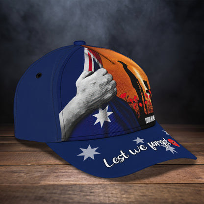 3D Classic Cap Lest We Forget Personalized Name Cap 02 Lasfour CA2045
