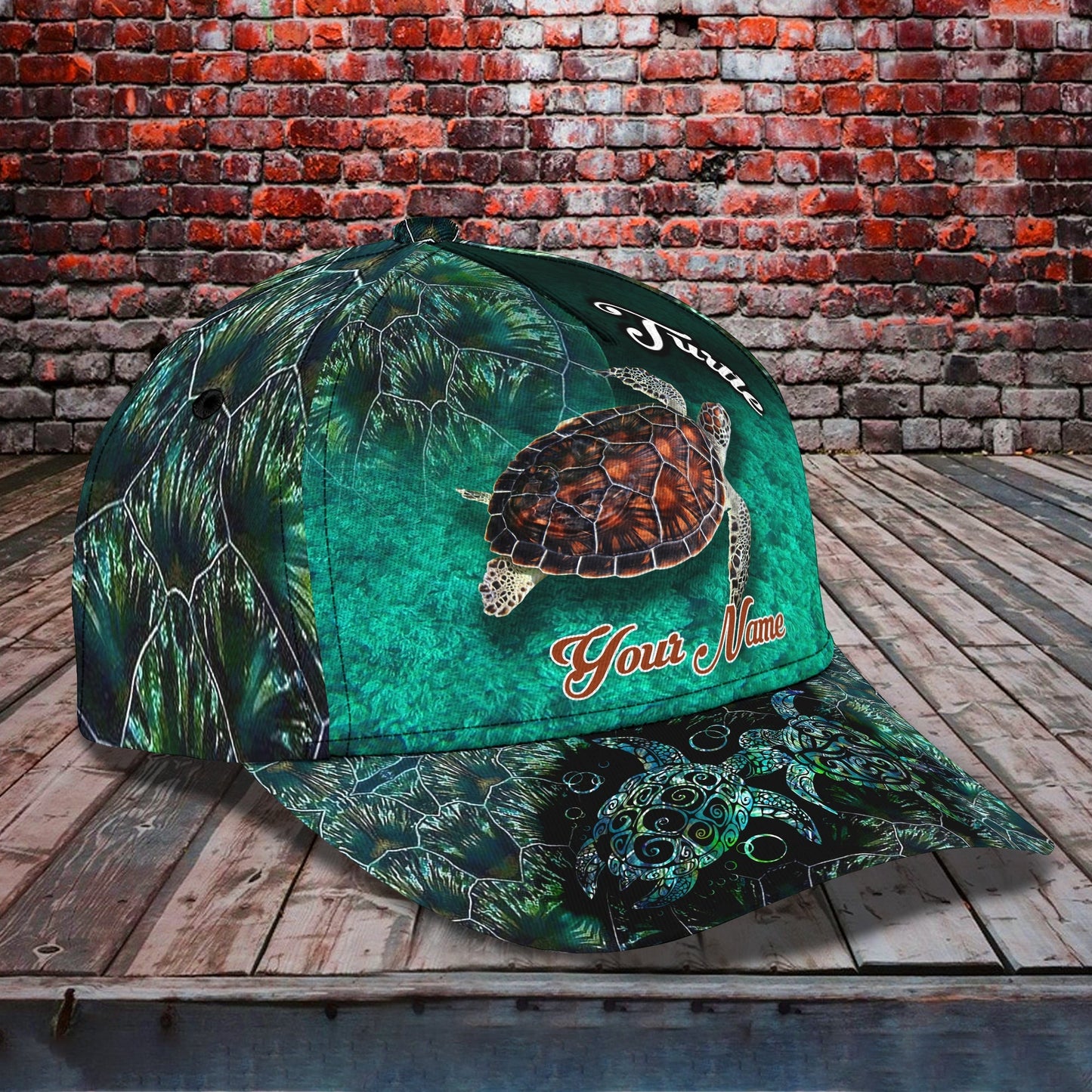 3D Classic Cap Personalized Name Cap Turtle 00 Lasfour CA0934
