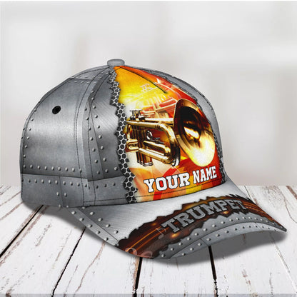 3D Classic Cap Trumpet Personalized Name Cap 03 Lasfour CA1064