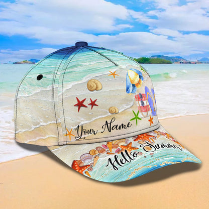 3D Classic Cap Love Beach 02 Personalized Name Cap Lasfour CA1281