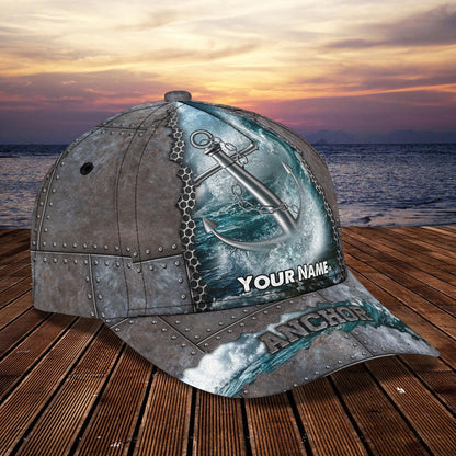 3D Classic Cap Anchor Personalized Name Cap 01 Lasfour CA1303