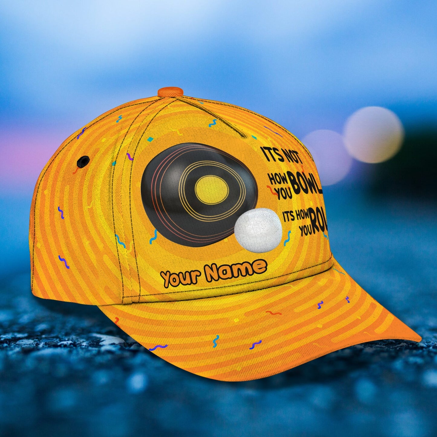 3D Classic Cap Lawns Bowls Personalized Name Cap 67 Lasfour CA2397