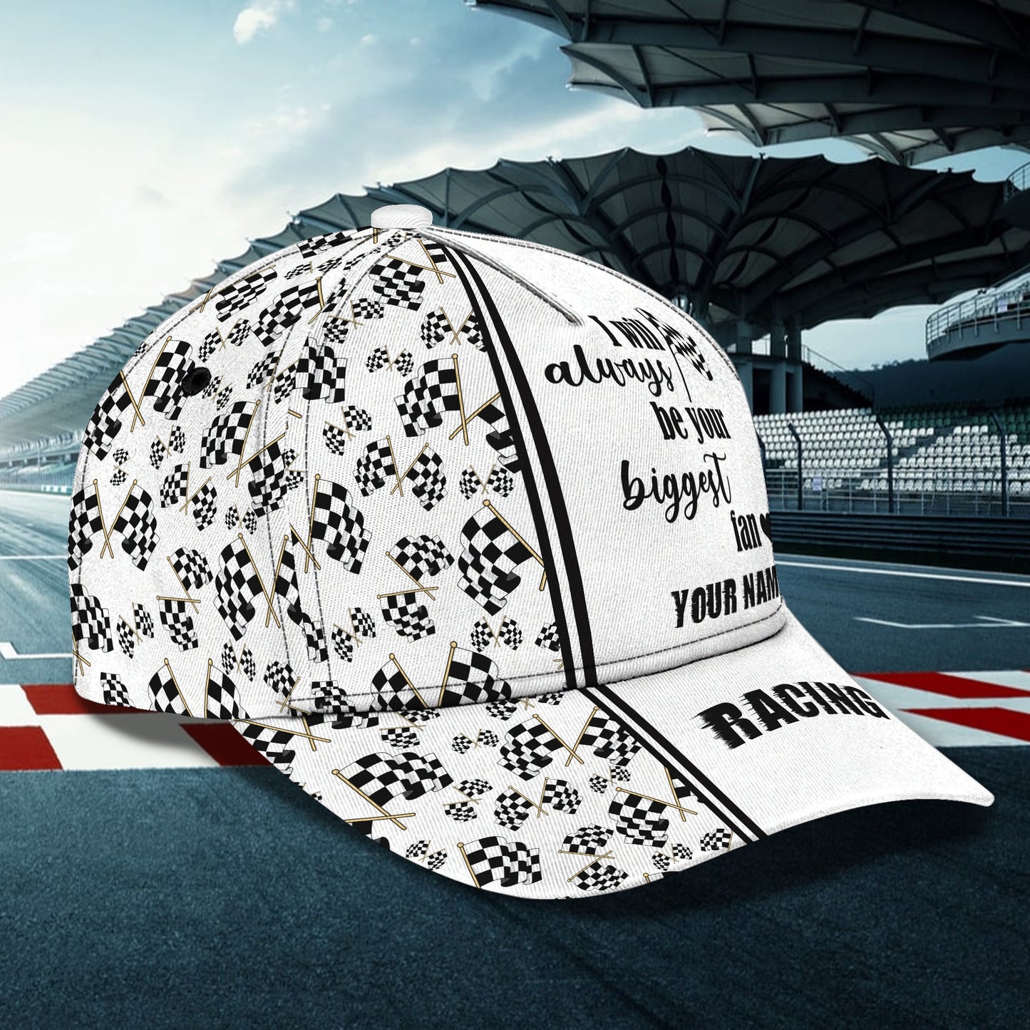 3D Classic Cap Racing Personalized Name Cap Lasfour CA1378