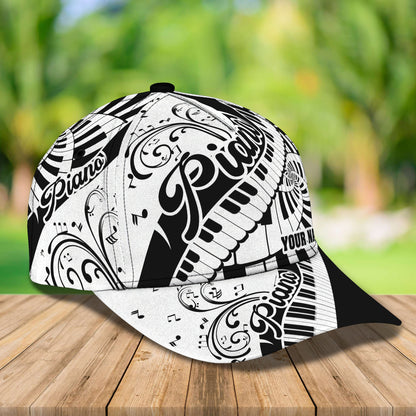 3D Classic Cap Piano Personalized Name Cap Lasfour CA2243