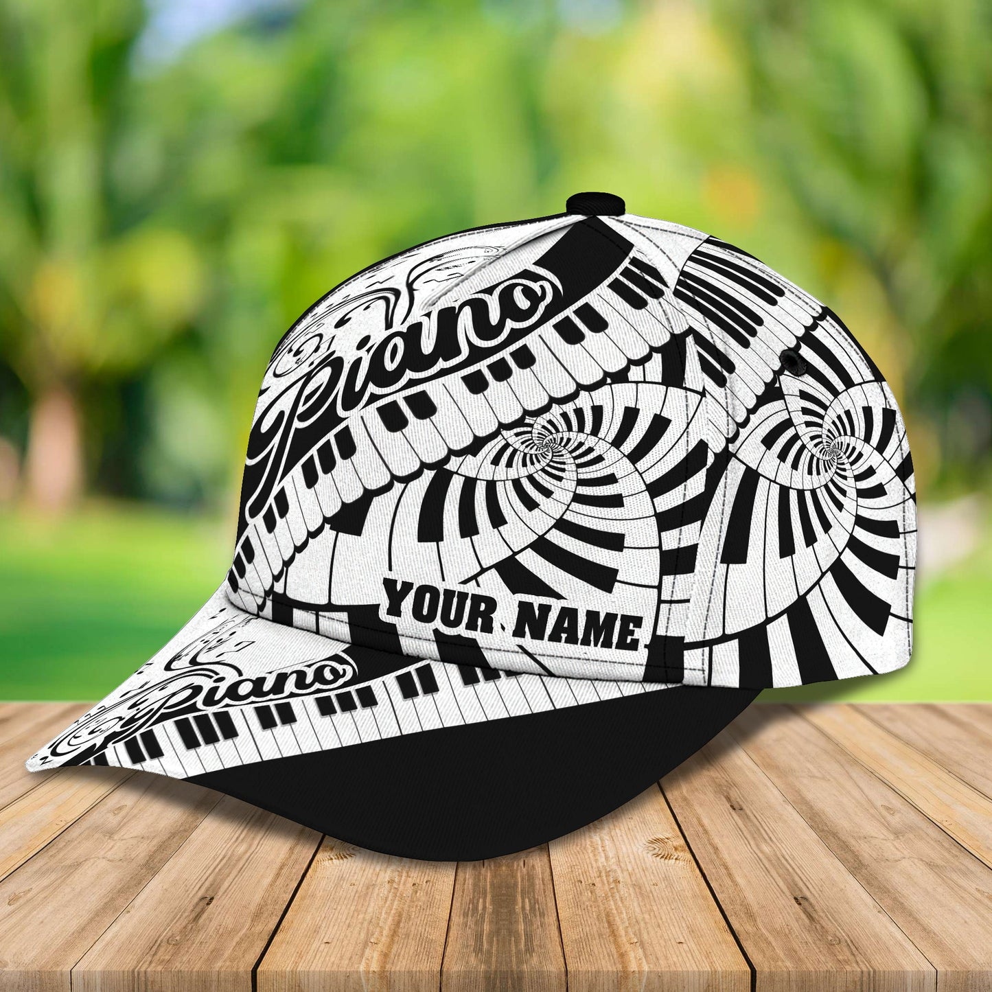 3D Classic Cap Piano Personalized Name Cap Lasfour CA1144