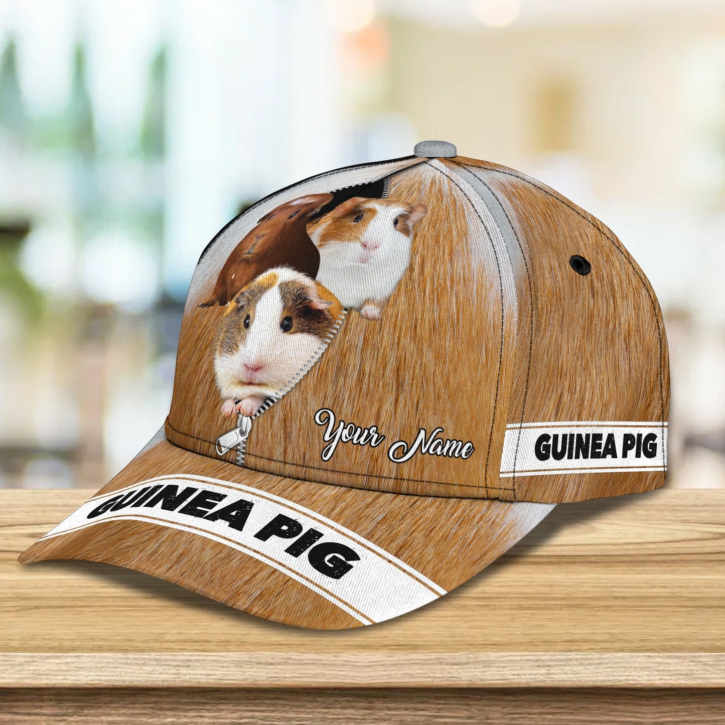3D Classic Cap Love Guinea Pig Personalized Name Cap Lasfour CA2299