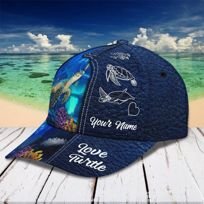 3D Classic Cap Turtle Personalized Name Cap 0099 Lasfour CA0969