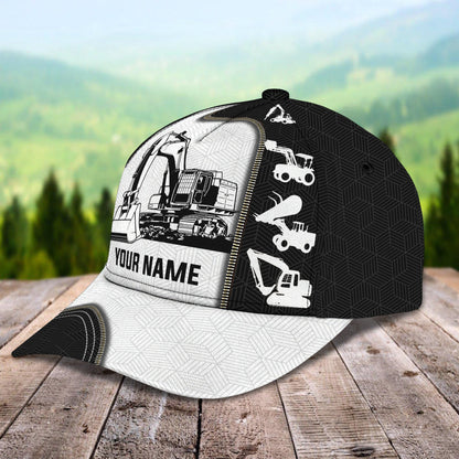 3D Classic Cap Excavator Personalized Name Cap 01 Lasfour CA0782