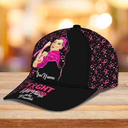 Custom Breast Cancer Awareness Cap Hat, All Things are Possible, Gift For Breast Cancer Survivor CO1012