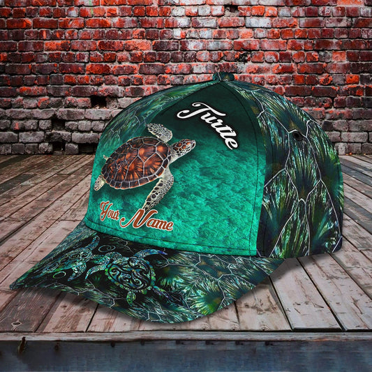 3D Classic Cap Turtle Personalized Name Cap 44 Lasfour CA0905