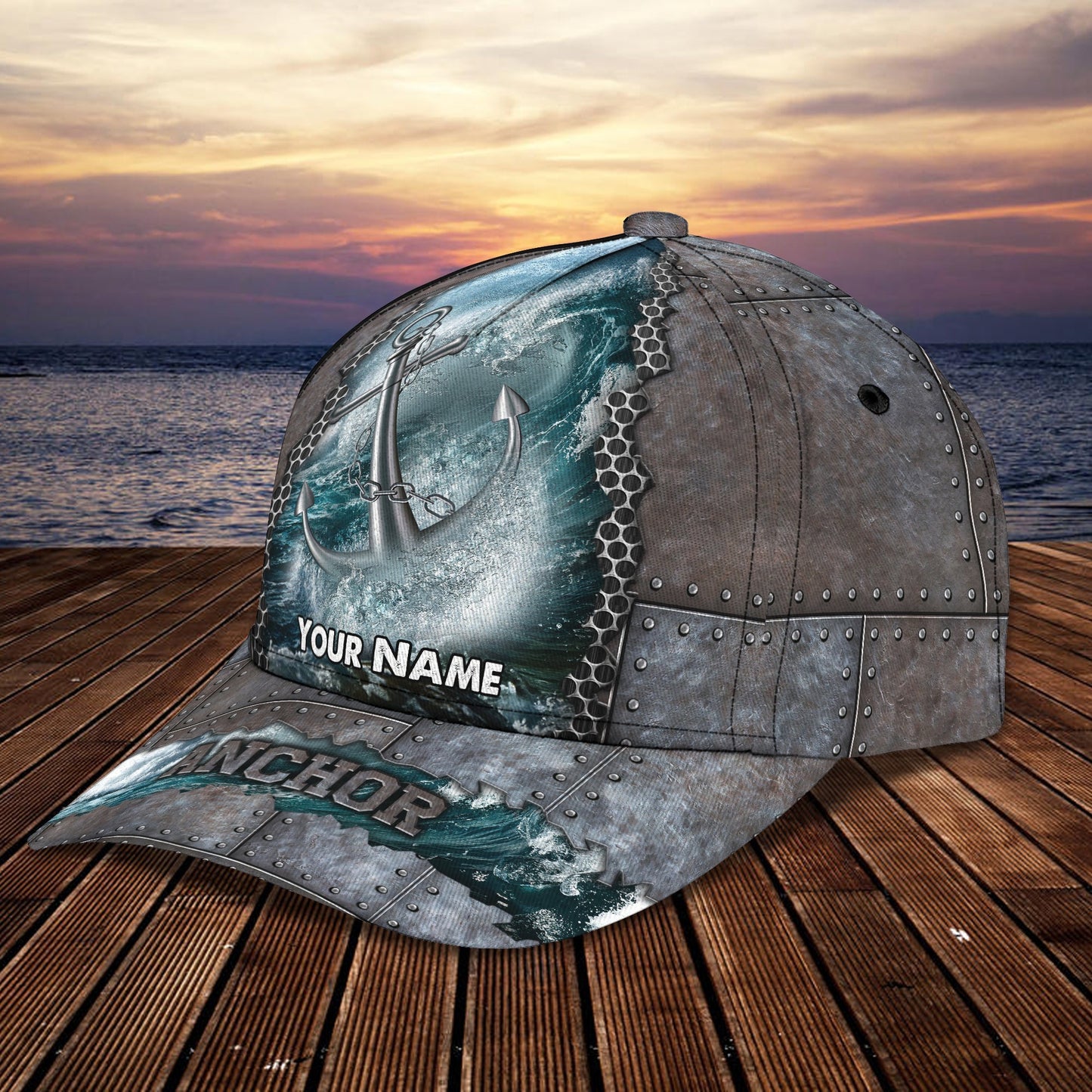 3D Classic Cap Anchor Personalized Name Cap 01 Lasfour CA1303