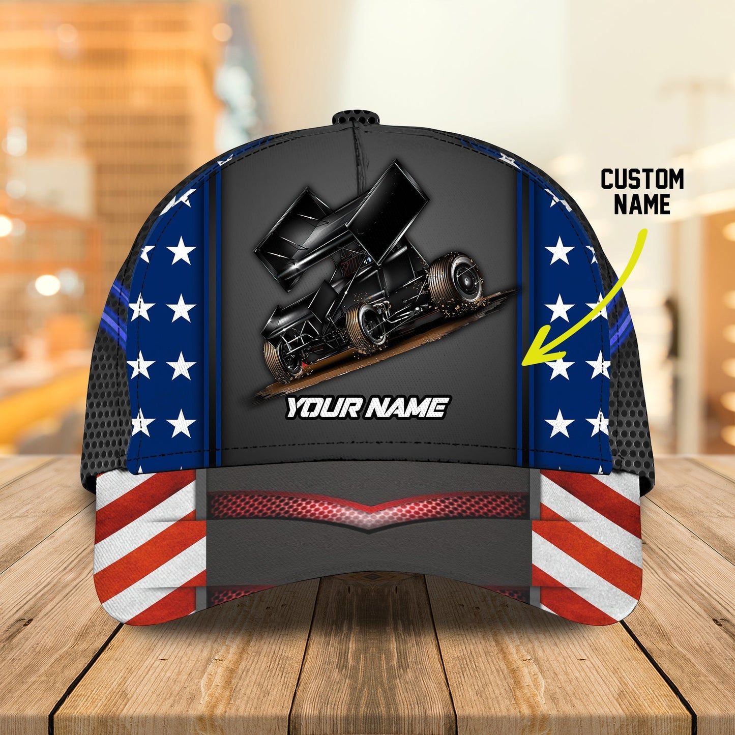3D Classic Cap Dirt Racing Personalized Name Cap Lasfour CA1268