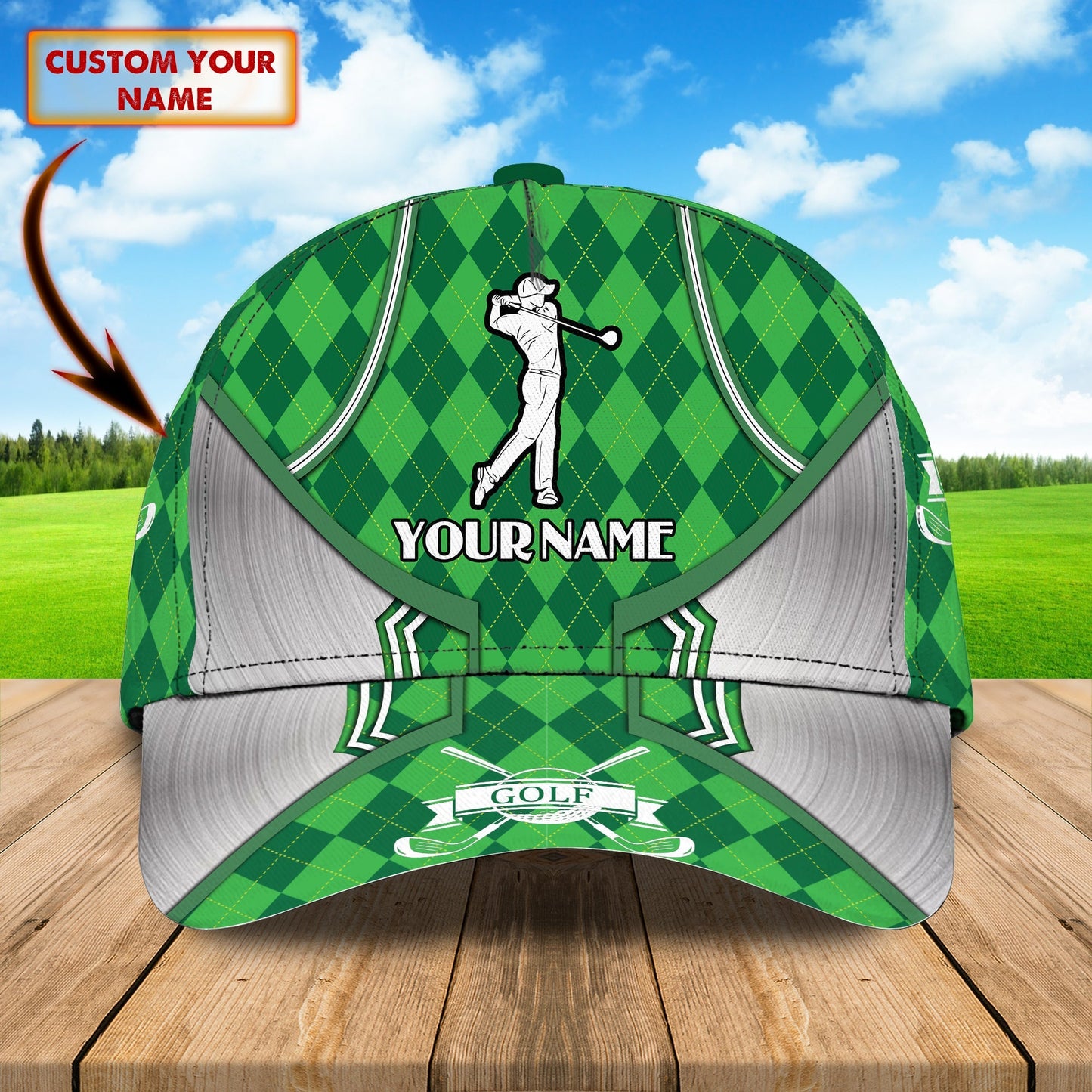 3D Classic Cap Golf 04Personalized Name Cap Lasfour CA0646