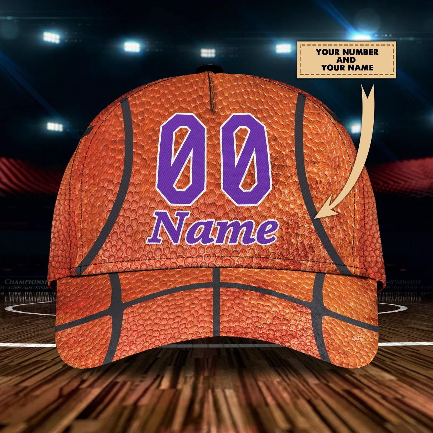 3D Classic Cap Basketball Personalized Name Cap 123 Lasfour CA2202