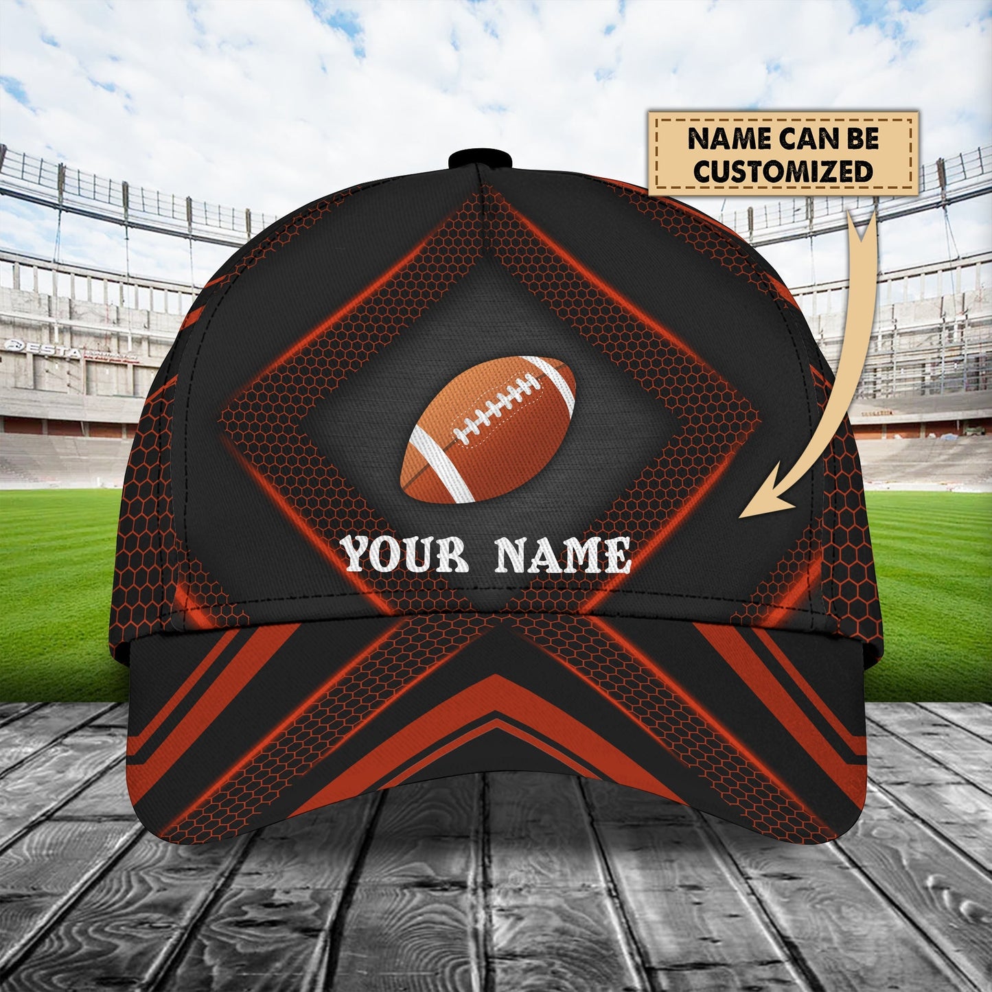 3D Classic Cap Rugby Personalized Name Cap Lasfour CA0667