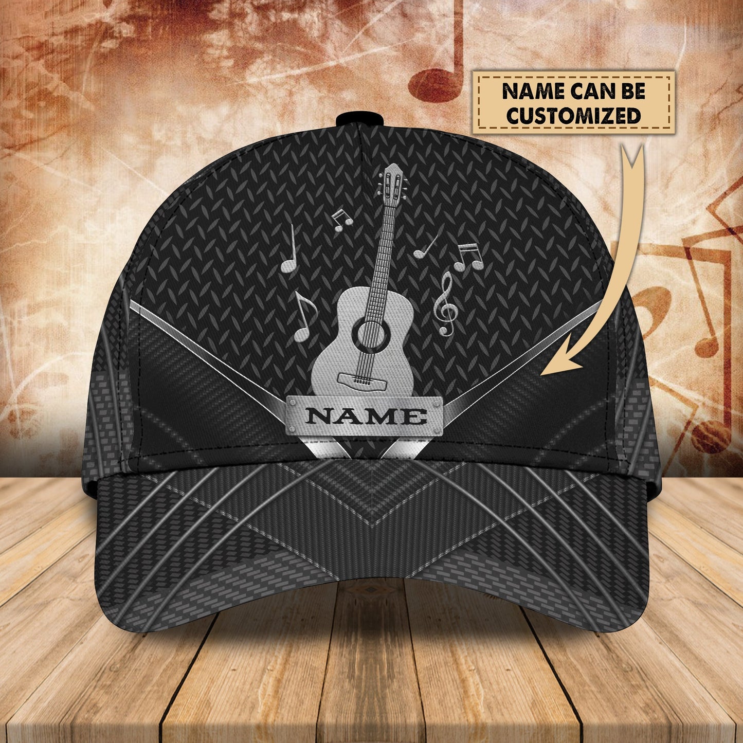 3D Classic Cap Guitar 02 Personalized Name Cap Lasfour CA0671