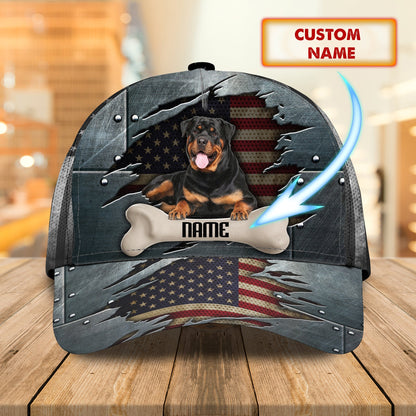 3D Classic Cap Rottweiler Personalized Name Cap Lasfour CA0992