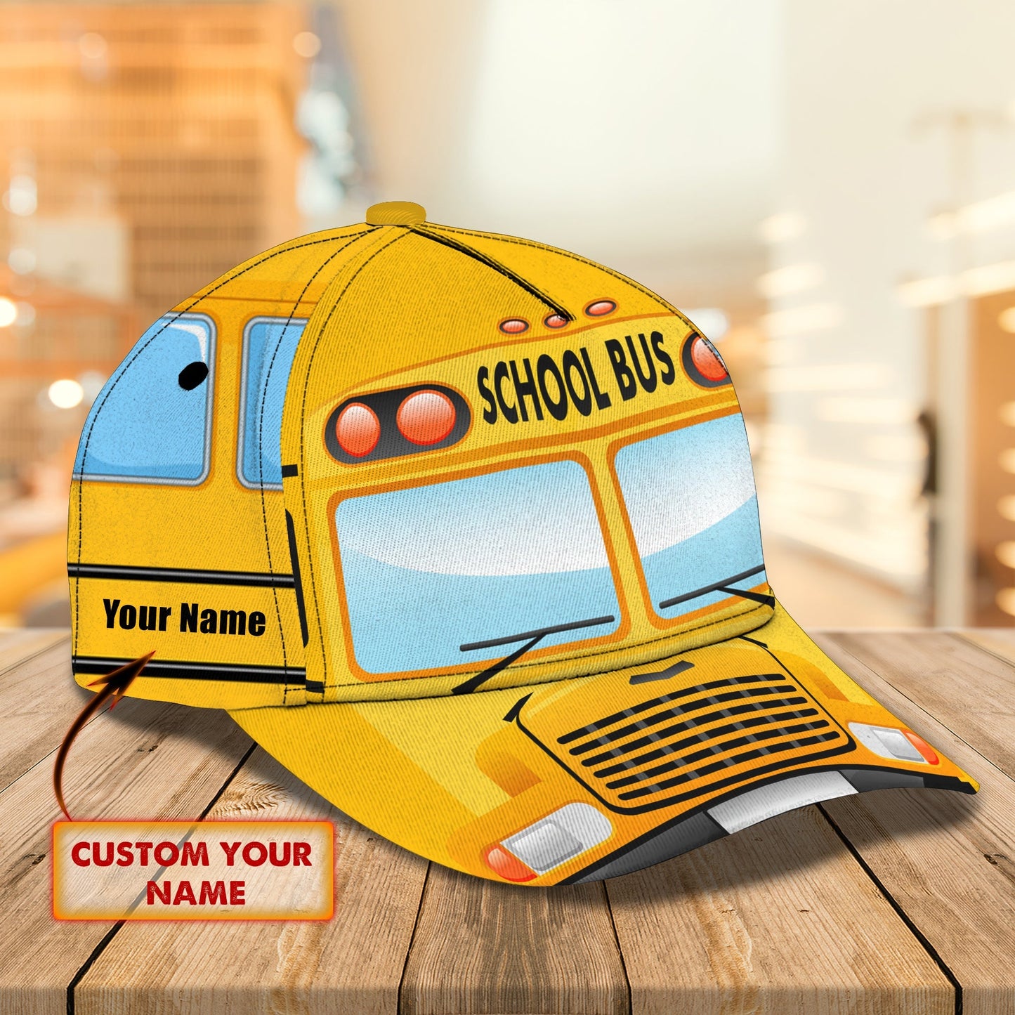 3D Classic Cap Bus Personalized Name Cap 107 Lasfour CA2411
